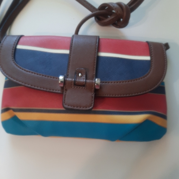 Chaps Striped Multicolor Crossbody Bag - Picture 14 of 16